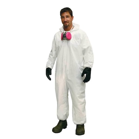 Hooded Disposable Coveralls With Elastic Wrists And Ankles